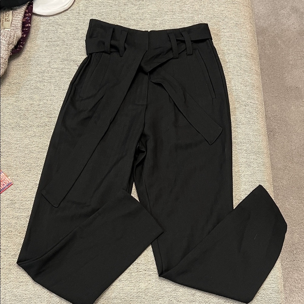 Like New Aqua Paper Bag Style‎ Black Women's Trousers